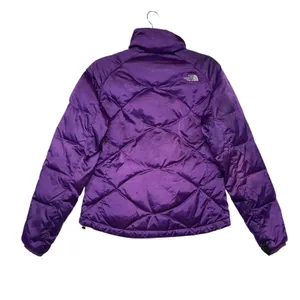 The North Face Womens 550 Down‎ Puffer Jacket Purple Diamond Quilted Small thumbnail 4