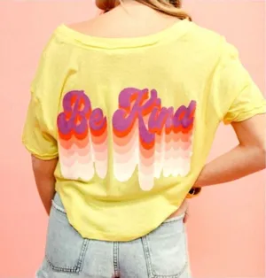 We The Free Yellow 'Be Kind' Short Sleeve Tee thumbnail 1
