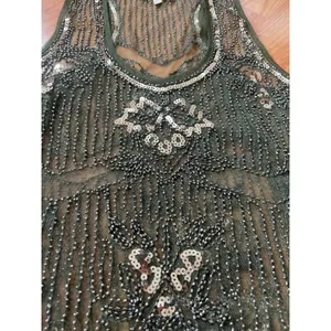 Love Culture‎ Sheer Green and Gold Sequin Tank thumbnail 2