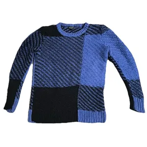 RAG & BONE Blue Black Chunky Knit Sweater XS Crewneck Pullover Wool Blend Cozy thumbnail 4