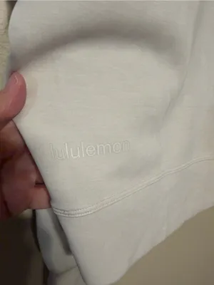 Lululemon Softstreme Perfectly Oversized Cropped Crew Bone Size 12 thumbnail 7