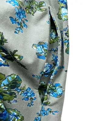 April Cornell M Gray Blue Floral Maxi Dress Cottagecore Romantic 3/4 Sleeve thumbnail 8