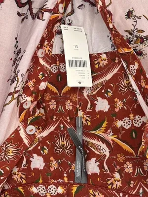 Anthropologie NEW NWT Asymmetrical Mini Dress Size XL Women’s Colorful Floral thumbnail 4