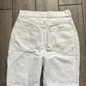 Madewell the mom Jean Cream Straight Leg Women's Jeans thumbnail 7