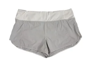 Athleta Activewear Gray White Athletic Gym Running Shorts Size Medium thumbnail 1