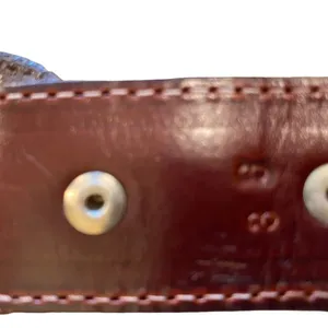 Vintage Brown Leather hand crafted belt timeless classic design minimalist thumbnail 10