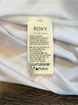 Roxy Whole Hearted White Logo Short Sleeve Rash Guard Swim Top SPF 50+ Medium thumbnail 5