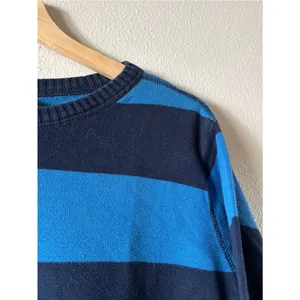 Y2K Vintage Cherokee Cotton Blue Stripe Crew Neck Sweater Womens Large thumbnail 2