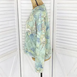 Body Glove Let's Get Salty Tropical Print Shirt Green Small‎ Crop Sweatshirt thumbnail 2