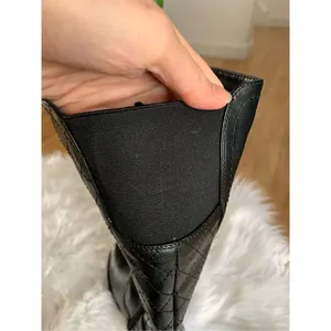Black riding boots size 6 with stretchy back part new faux leather thumbnail 6