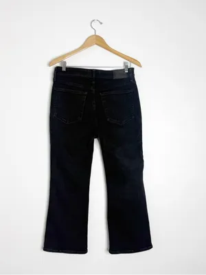 Madewell Curvy Kick Out Crop Jeans Black 29 Petite High Rise thumbnail 2