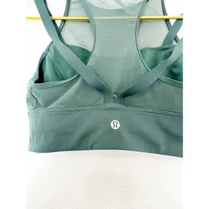 Lululemon Sun Setter Bra Size 6 Dark Forest Green Sports Bra Mesh Workout W2AK1S thumbnail 10