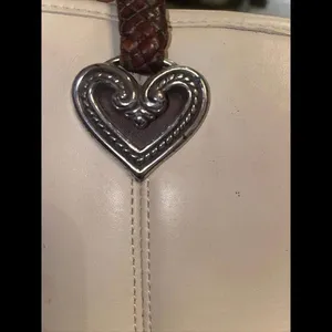 Bug Brighton Braided Leather Cream Handbag Purse‎ Tote 14”x10.5”x5” thumbnail 10