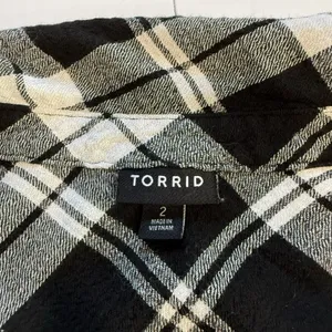 Torrid Black Lizzie Crinkle Flannel Gauze‎ Button Up Tunic Size 2X thumbnail 12