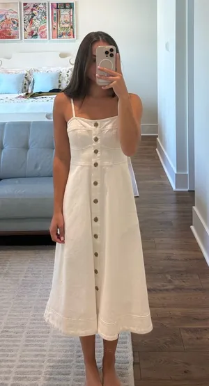 White Denim Dress Universal Threads thumbnail 1