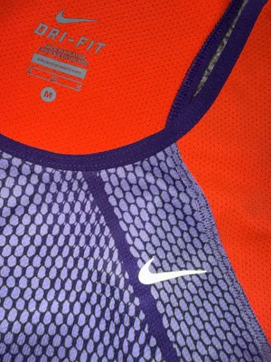 Nike Women's Dri-FIT Racerback Athletic Tank Top Purple and Orange thumbnail 2