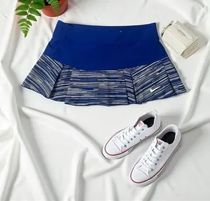 Nike Women's Golf Skort Blue White Striped Pleated Athletic Activewear Size M‎ thumbnail 1