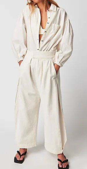 Free People Cool Harbor Wide Leg Pants XS Off-White thumbnail 1