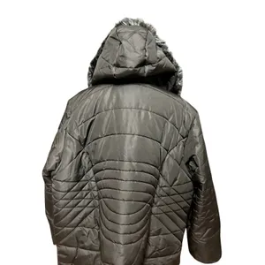 Avenue Puffer Jacket Quilted Design Faux Fur Trim Hooded Solid Black W 14/16 NWT thumbnail 7