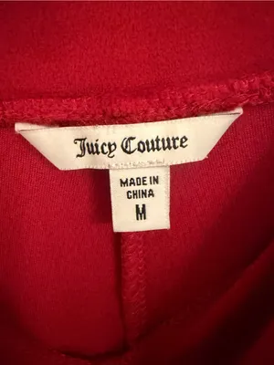 Juicy Couture Deep Red Velour sweatpants with side signature logo thumbnail 4