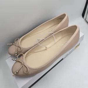 Nine West Women’s Beige Nude Ballet Flats Slip-On Round Toe Bow Bead Size 8 NIB thumbnail 6