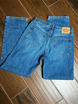 Levi’s Distressed Dark Wash Low Pro Straight Denim Jeans thumbnail 4