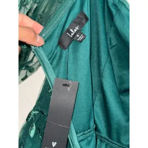 Lulus Darling‎ Charisma Emerald Mesh Embroidered Midi Dress Size Small NWT thumbnail 7