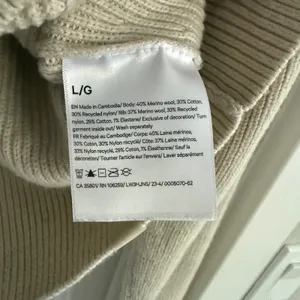 Lululemon Collared Merino Wool Blend Sweater Size L Heathered Bone Cropped thumbnail 7