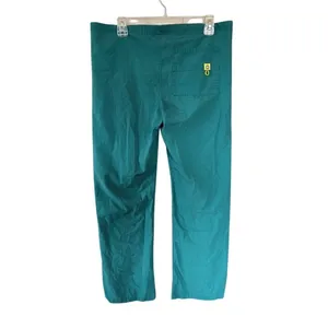 Green Scrub Pants XS Drawstring Medical Utility Workwear Straight Leg thumbnail 3