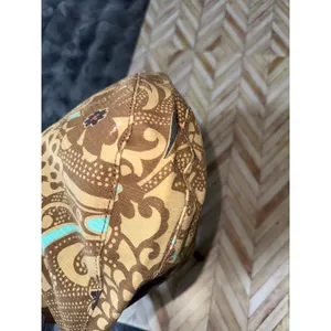 Vtg 2006‎ GAP Hobo Bag Brown Teal Floral Print Canvas Leather Trim Shoulder Bag thumbnail 13