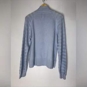 Van Kukil Light Blue Mock Neck Cashmere Sweater Medium‎ thumbnail 2