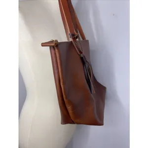 Portland Leather Brown Zipper Almost Perfecgt Leather Tote Large thumbnail 4