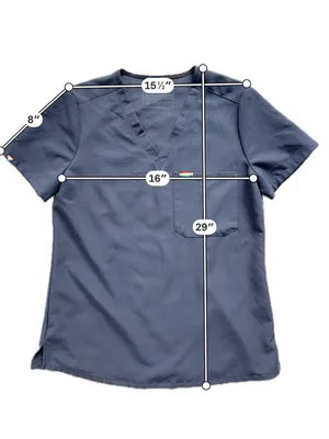 FIGS Technical Collection Charcoal Grey Chisec One-Pocket V-Neck Scrub Top Small thumbnail 3