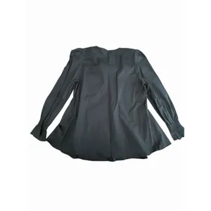 Pomander Place Tuckernuck XS Black Poplin Easton Blouse Ruffle Sleeve #KKK1-3 thumbnail 8
