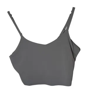 Athleta Elation V-neck Crop Tank Bra Size 1X‎ Tan Brown Adjustable Straps Gym thumbnail 1