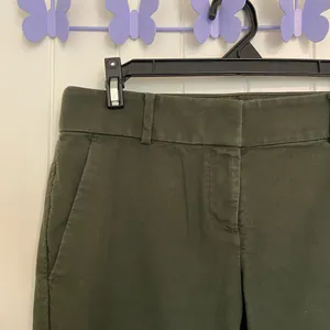 LOFT women’s dark green straight cut jeans pants‎ size 0 hemmed length thumbnail 2