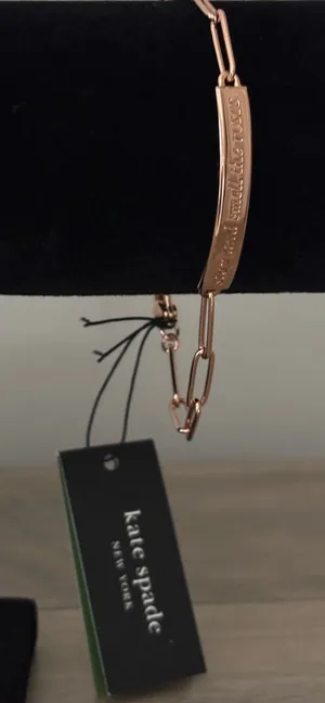 Kate Spade-Stop And Smell Roses ID Bracelet in Rose Gold Tone thumbnail 1