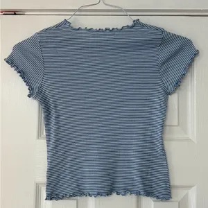 Brandy‎ Melville Navy Striped Short Sleeve Top Cotton One Size EUC thumbnail 2