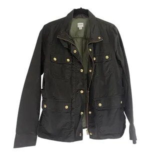 J.Crew The Downtown Field Jacket Women S Forest Green‎ Utility Military Canvas thumbnail 1