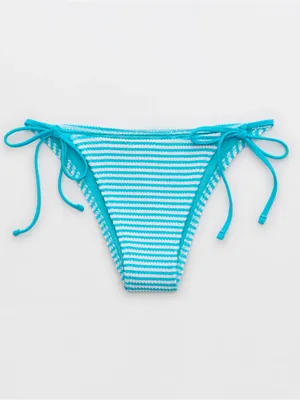 {Aerie} Brand New Crinkle Stripe Cheekiest Tie Bikini Bottom thumbnail 3