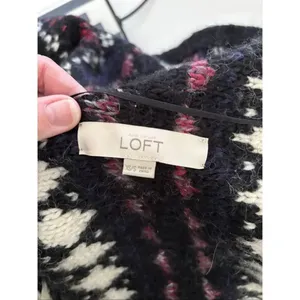 LOFT Alpaca Wool Cardigan Sweater Vest Poncho Blanket Open Front Chunky XS/S thumbnail 2