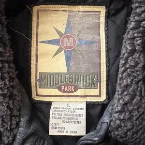 American Vintage Vintage 90s Middlebrook Park Leather Jacket Sherpa Collar Black Edgy Size‎ Large thumbnail 4