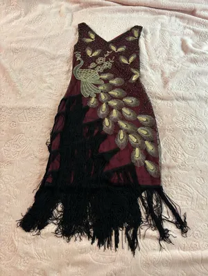 20’s inspired peacock fringe dress thumbnail 1