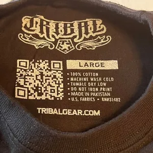 Tribal TribalGear.com Tribal GEAR black t-shirt‎ size large short sleeve graphic thumbnail 2