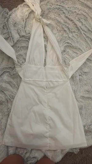 white tie halter mini dress thumbnail 2