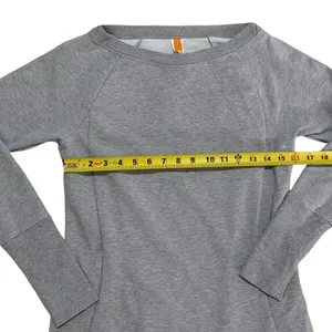 Lucy Sweatshirt Women Small Gray Raglan Long Sleeve Pocket Pullover Athleisure thumbnail 5