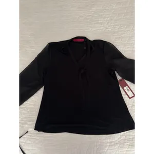 Love Scarlett Black Tie‎ Neck Long Sleeve Blouse - Womens Small thumbnail 2