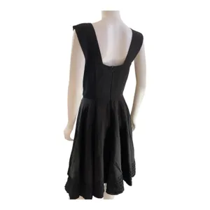Candice Gwinn New Orleans Black Dress Ruffle Trim Fit‎ & Flare Midi Party Sz 8 thumbnail 5