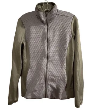 Women’s Columbia Purple and Grey Roffe Ridge Full‎ Zip Quilted Fleece Sweater L thumbnail 1