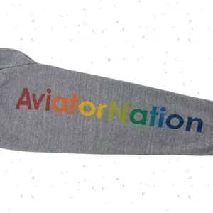 Aviator Nation Gray Rainbow Spellout Logo Sweatpants Casual Lounge Sweat Size XS thumbnail 3